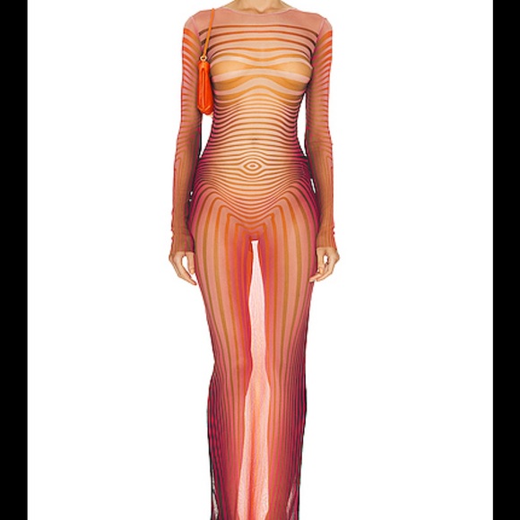 Jean Paul Gaultier Dresses & Skirts - Jean Paul Gaultier Women’s Orange Striped Maxi Dress